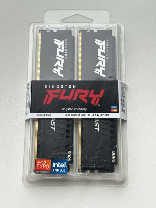 ОЗУ(ОЗП) Kingston DDR5 32GB (2x16GB) 6000Mhz FURY Beast Black
