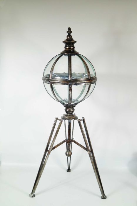 Duży stojący lampion glamour KULA stojak retro