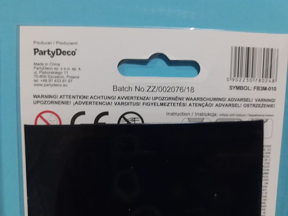Czarny balon gwiazdka 48 cm