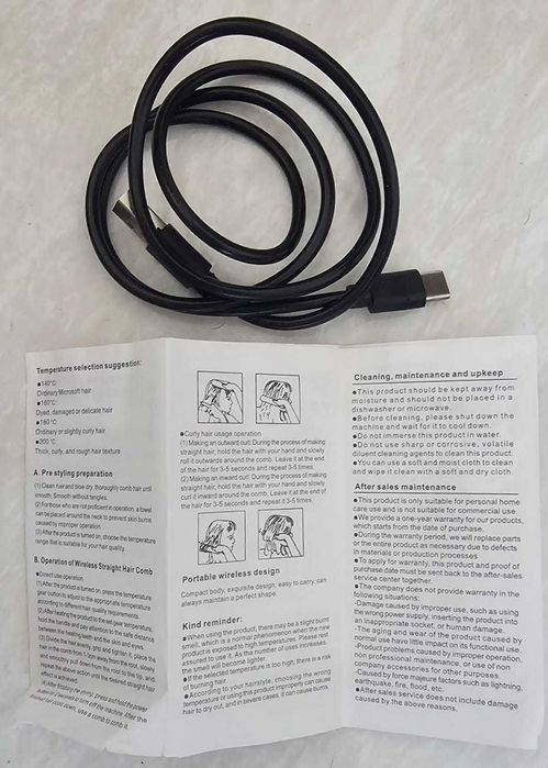 Escova de cabelo alisadora eléctrica