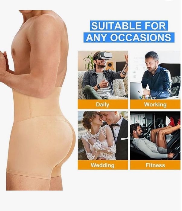 Męska bielizna korygująca brzuch, czarna, rozm. 2XL, SUIUOI
