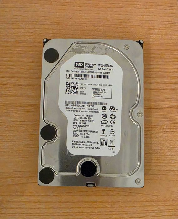 Disco Rígido Interno WD Caviar SE16 640GB SATA 3.5"