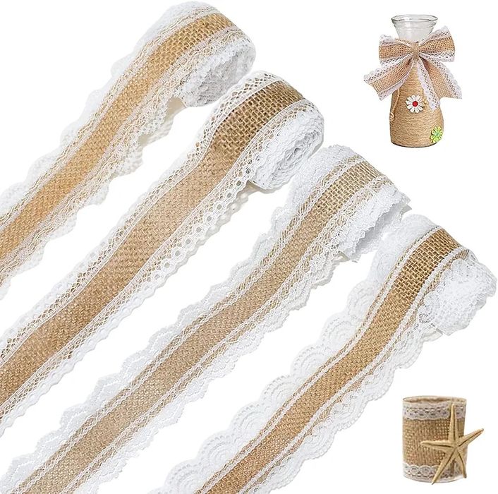 VGOODALL drewniana dekoracja serca,plus wstążki  jutowe