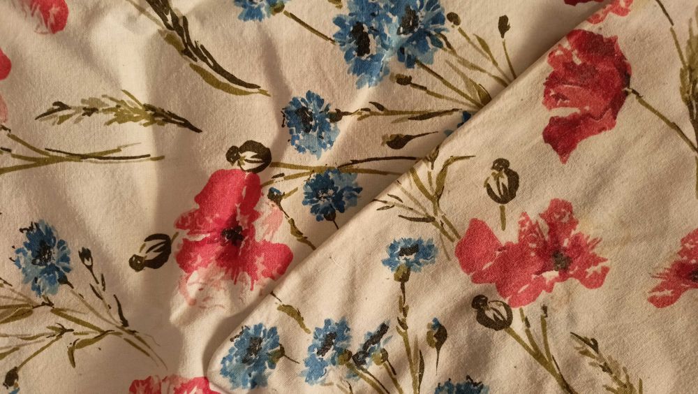 Pościel PRL, 4 cz, bawełna, płótno, vintage