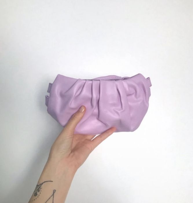 Nowa mini torebka fiolet wrzos wesele kopertówka pasek