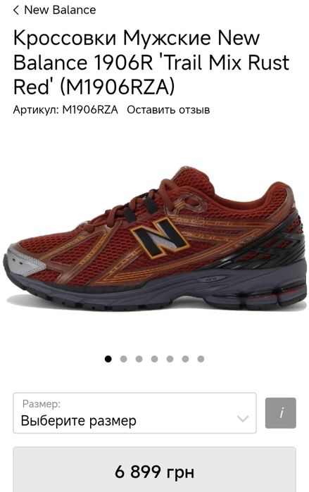 Кроссовки мужские  New Balanse 1906R  'Trail  Mix Rust  Red '  (M1906RZA)