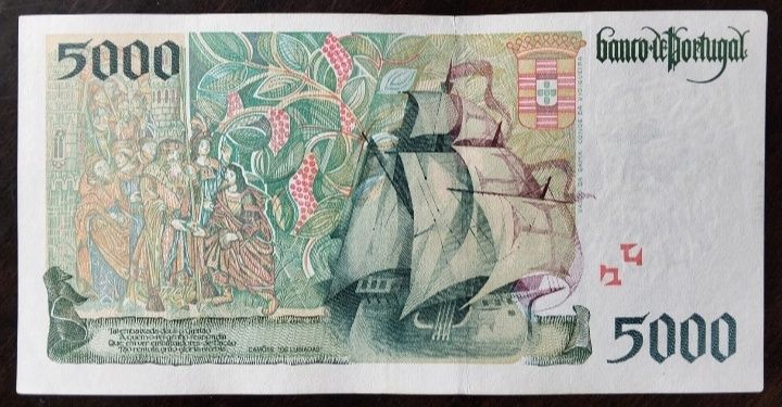 Lote 3 Notas 5000$ 1995/1996 Vasco da Gama Estado Belas