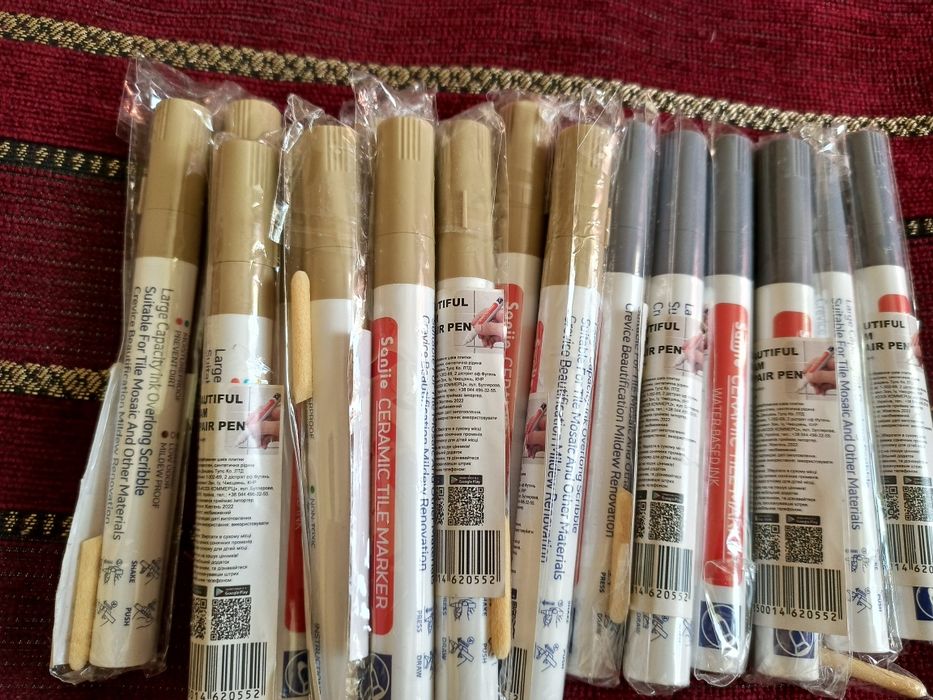 Новий маркeр-олівeць для плитки та стін. Бежевий як на фото і сірий.