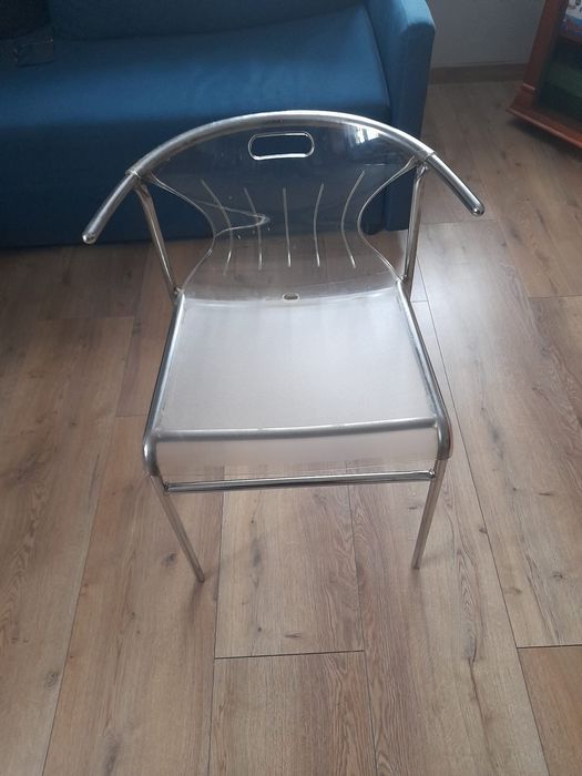 Krzesła pleksi stal chromowana nierdzewna IKEA   2szt.