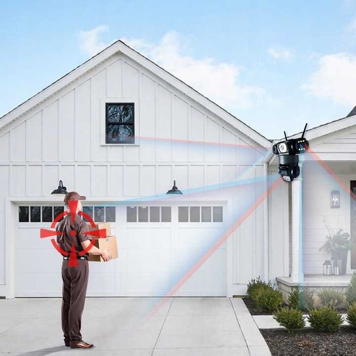 3 OBIEKTYWY Zestaw Kamera WiFi 6MP obrotowa zewnętrzna detekcja zoom