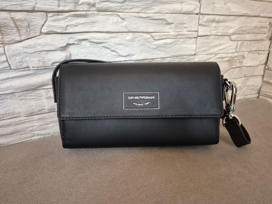 Torebka Listonoszka Kopertówka Skórzana Emporio Armani