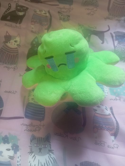 Игрушка осьминог розовая игрушка меняет настроение м'яка дитяча iграшка рожева