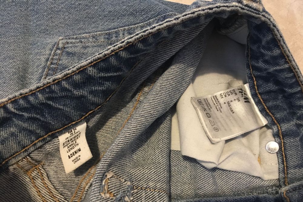 Spodnie denim H&M Straight roz 36