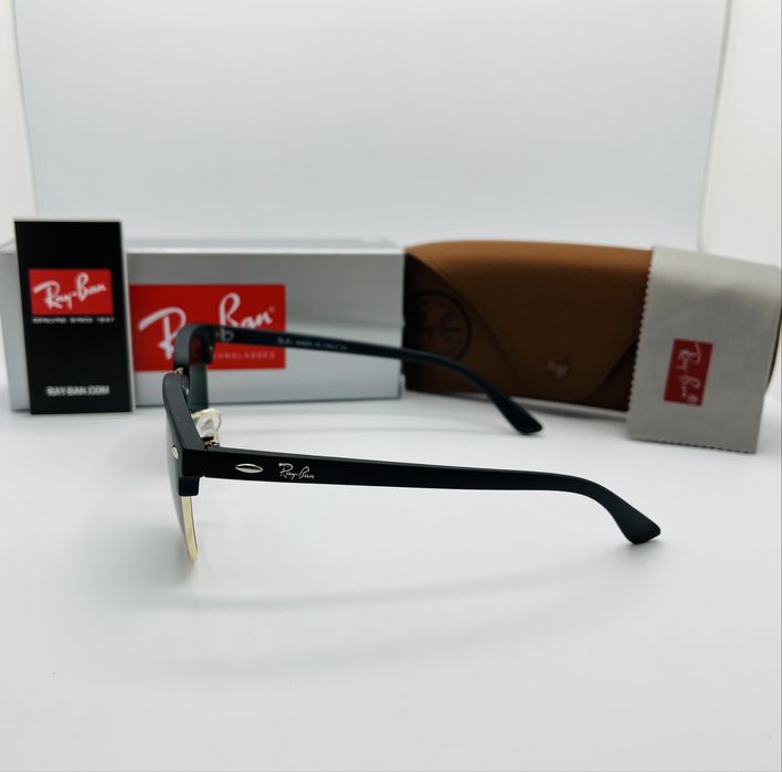 Солнцезащитные очки Ray Ban Clubmaster RB3016 Gold-Green 51мм стекло