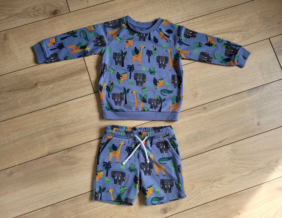 Komplet dresowy niemowlęcy 92 18-24 unisex 2pak chłopięcy lato