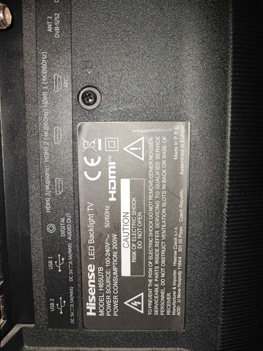 TV HISENSE 65" para peças