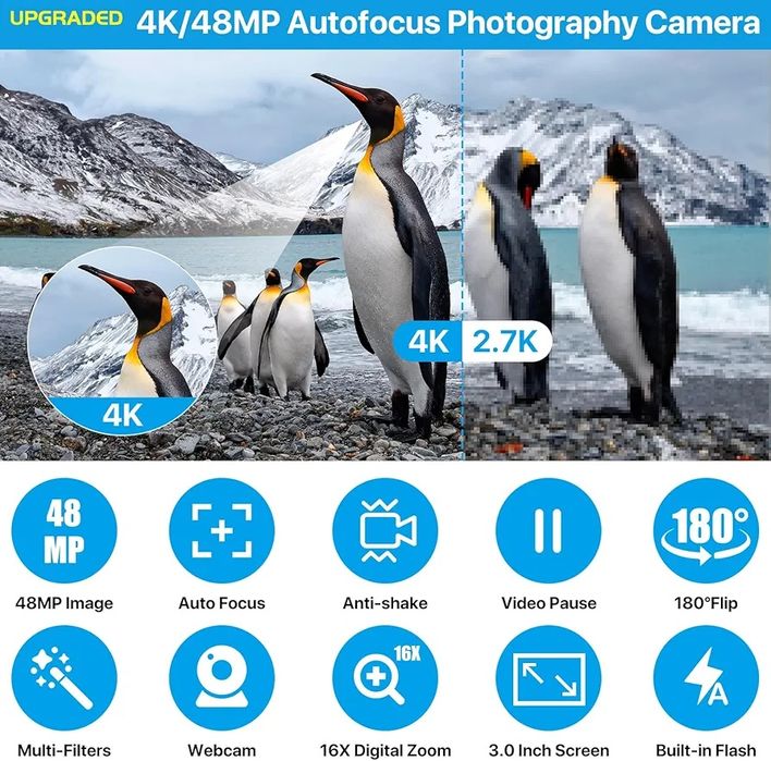 Câmara Digital 4K Ultra HD - 48MP