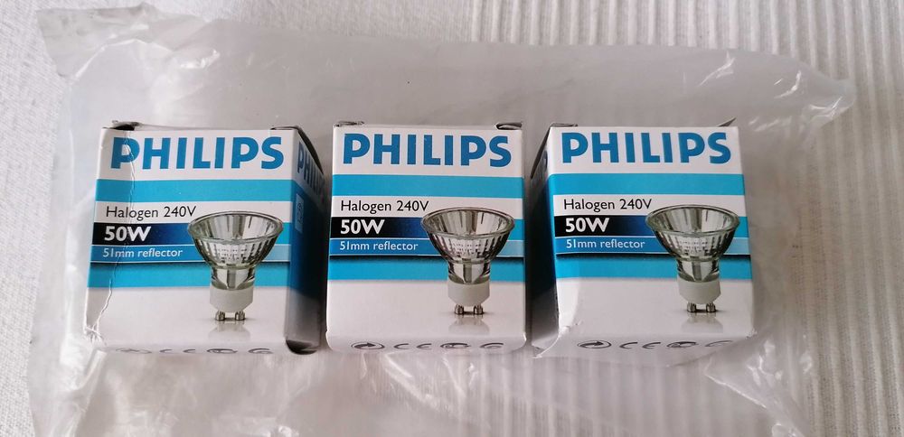 Nowe 3 żarówki halogenowe Philips 50w GU10
