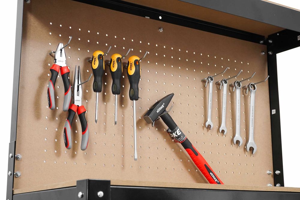 STÓŁ WARSZTATOWY Roboczy Narzędziowy Do Garażu Pracownia Blat+Haczyki