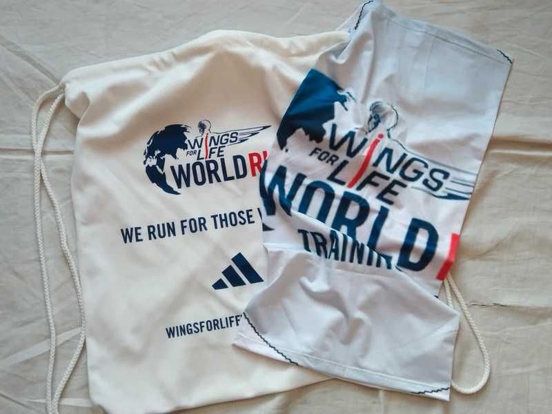 Wings for Life , komin , plecak / worek .