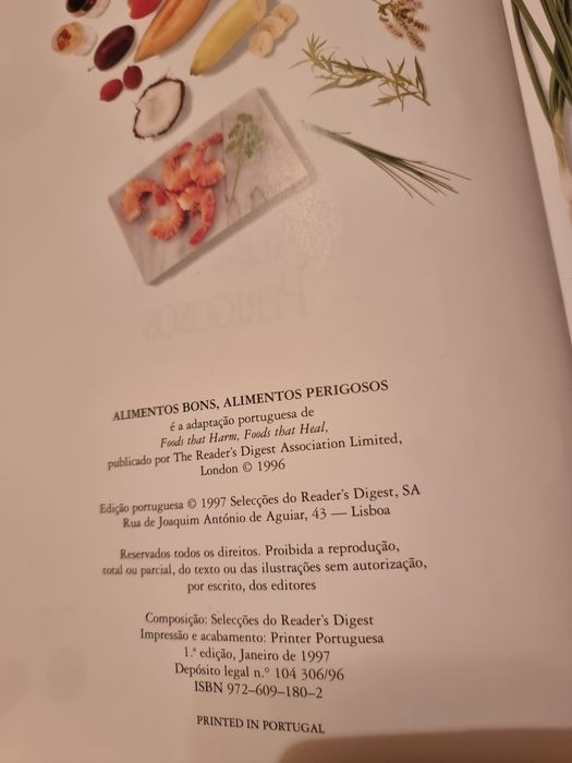 Vendo livro Alimentos Bons Alimentos Perigosos
