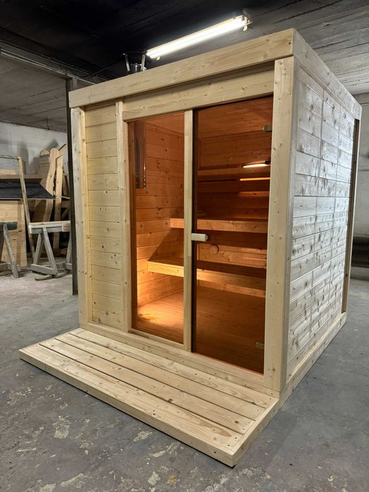 SAUNA OGRODOWA  piec na drewno , model s 3-5 osób montaż cały kraj