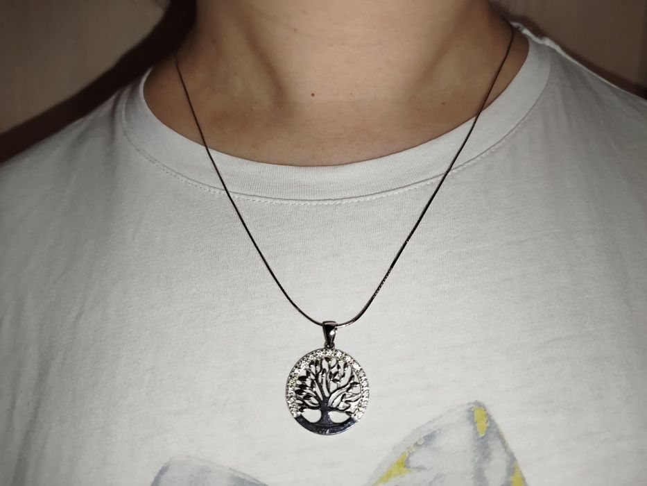 Підвіска срібна з ланцюжком дерево життя