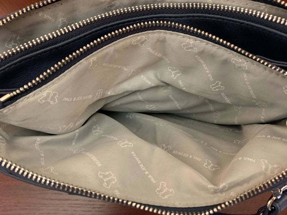 Paul & Joe Sister granatowa torebka z falbanką koty