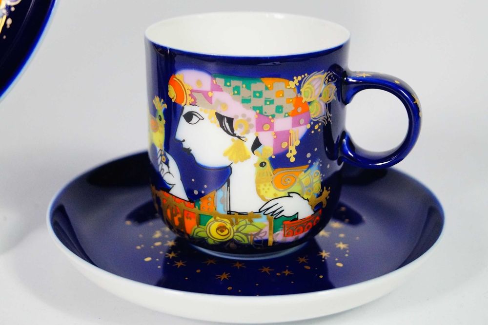 Filiżanka Rosenthal Baśnie 1001 Nocy Wiinblad Kobalt piękna