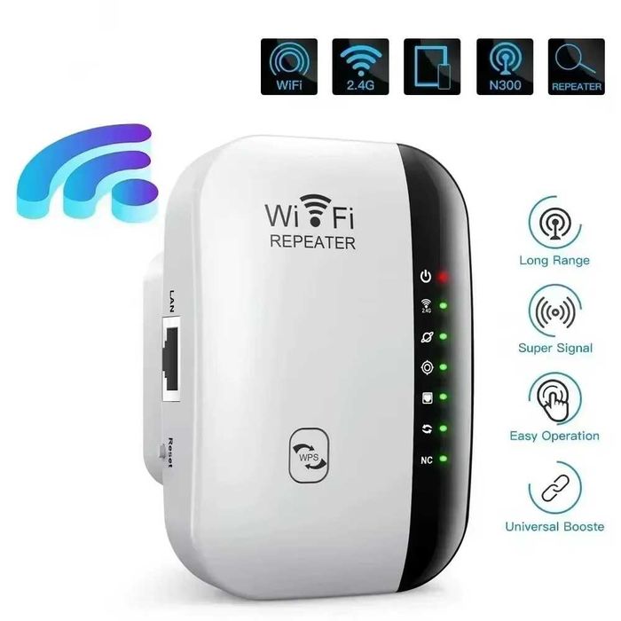 Wzmacniacz sygnału Wi-FI Mocny Repeater Access Point Router 300 Mbs