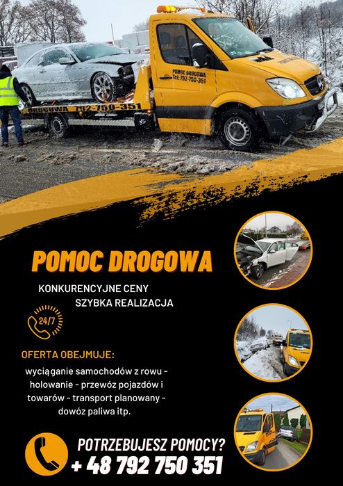 Transport HDS  Holowanie  Laweta pomoc drogowa transport maszyn wulkanizacja