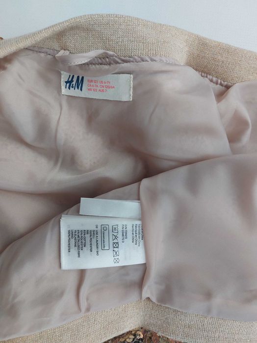 Яскравий крутий золотистий бомбер куртка піджак з пайєтками H&M р.122