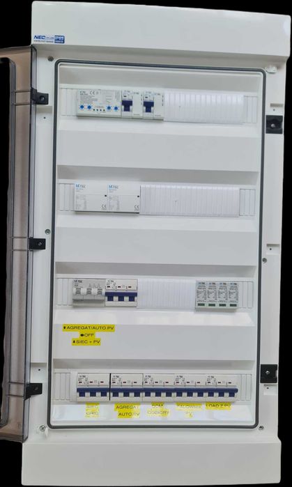 Rozdzielnia 3-Źródła Sieć Agregat Fotowoltaika SZR automat 63A