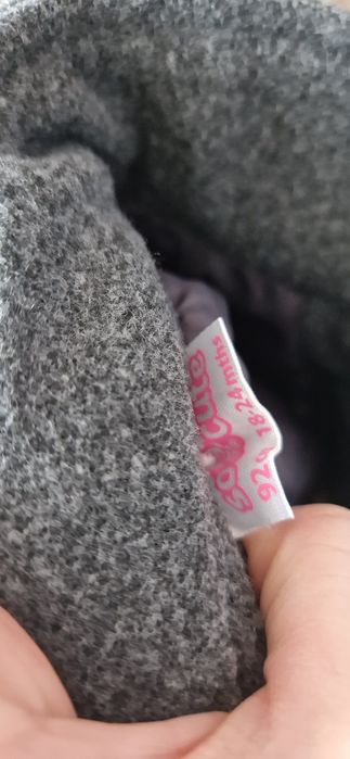 Szary płaszczyk z kapturem,  parka 18-24 miesiące
