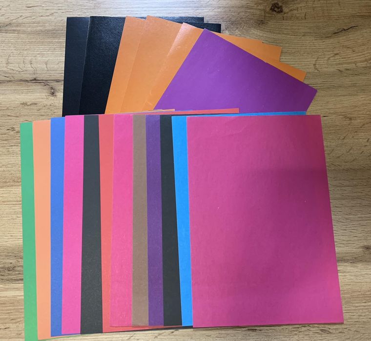 Кольоровий картон + кольоровий папір набір А4 7+7