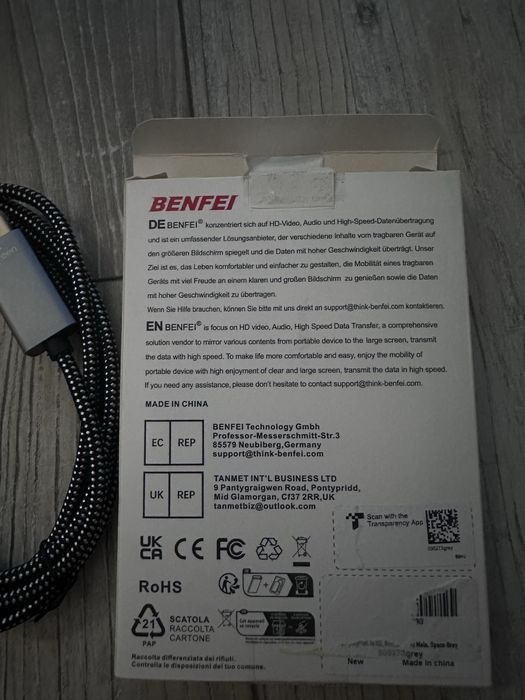 Kabel BENFEI HDMI → DisplayPort.