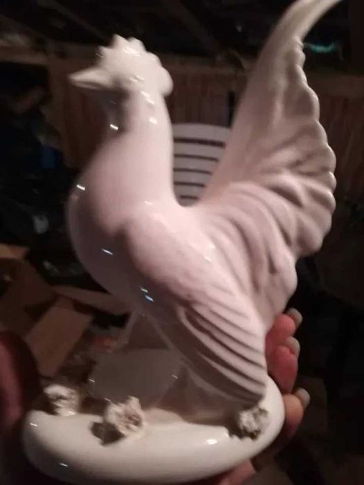 Galo de Cerâmica Branco Antigo – Artesanato Pedreiras (Porto de Mós)