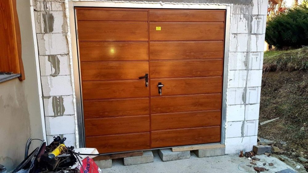 Brama uchylna 250x210 złoty dąb/orzech Dostawa Gratis