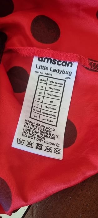 Biedronka strój karnawałowy kostium na bal przebierańców ladybug