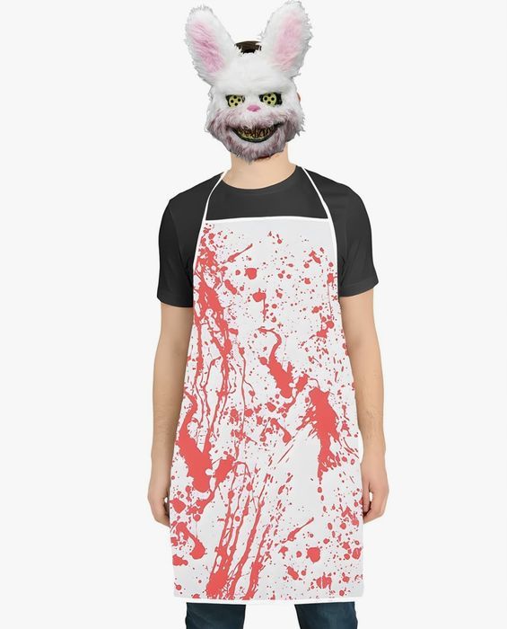 Przerażający Kostium Seryjnego Mordercy na Halloween Maska Fartuch Nóż