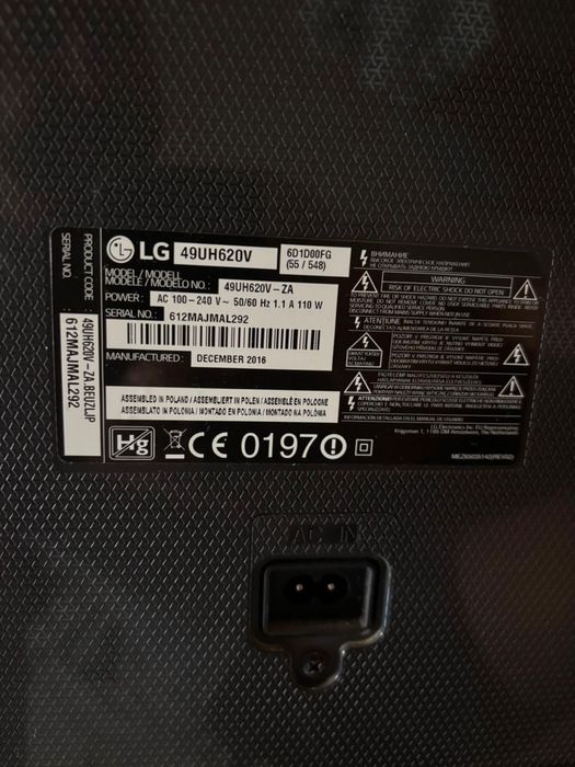 Телевізор LG 49UH620V 49” 4K Smart TV – під ремонт або на запчастини