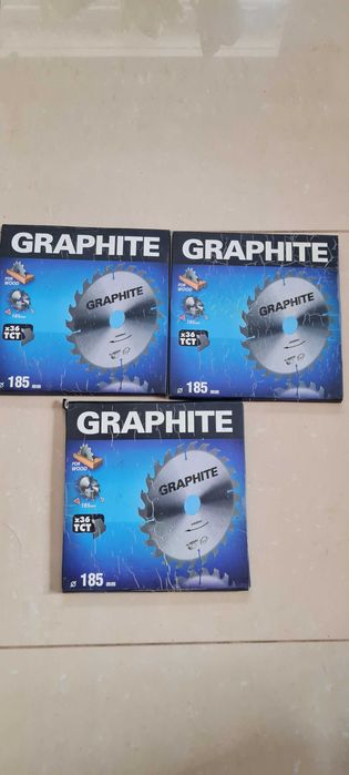 Piły tarczowe Graphite 185mm średnicy 36 zębów 3 szt.