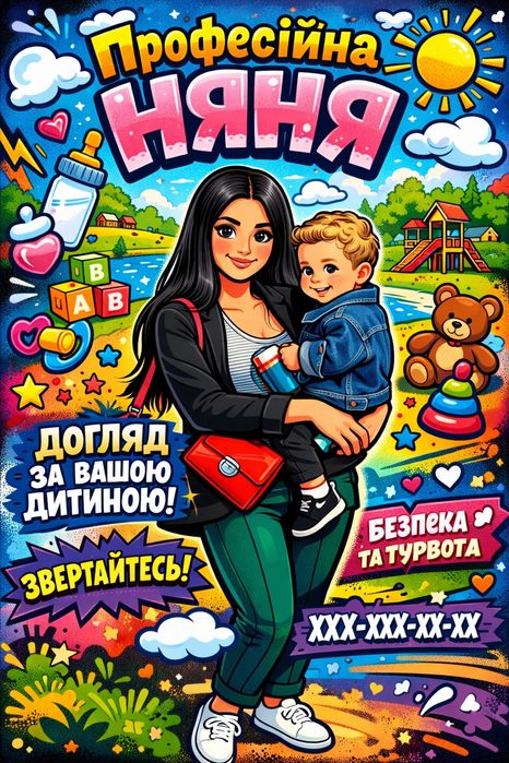 Няня з турботою, як для своєї дитини