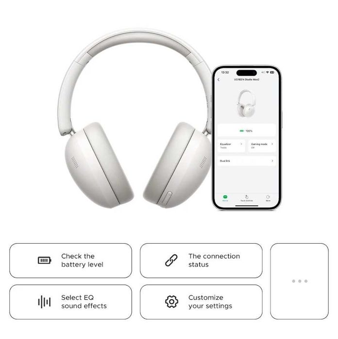 Навушники UGREEN Studio Max2 3xNoice Isolation -35dB BT5.4 80год Black