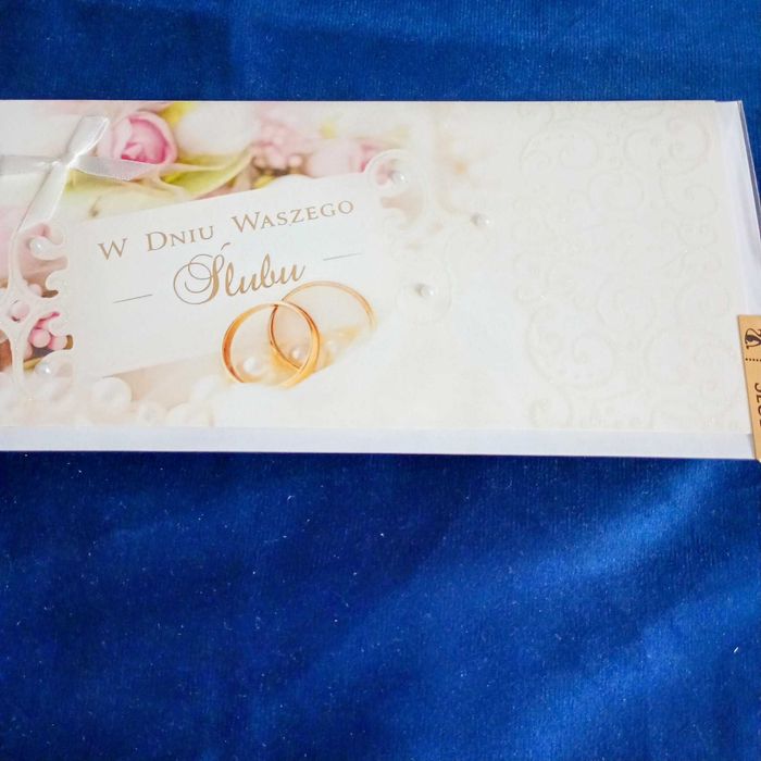 Karnet na banknoty dla PARY MŁODEJ na gotówkę -życzenia -kartka