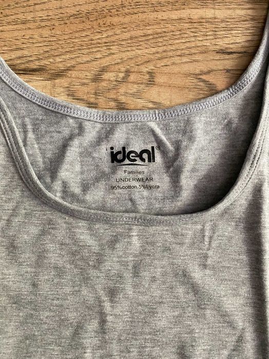 Szary damski top/podkoszulek, nowy (bez metek), 95% bawełna