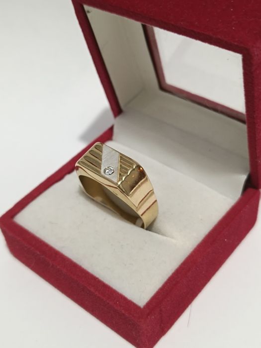 Złoty sygnet z cyrkonią roz. 26 złoto próby 585