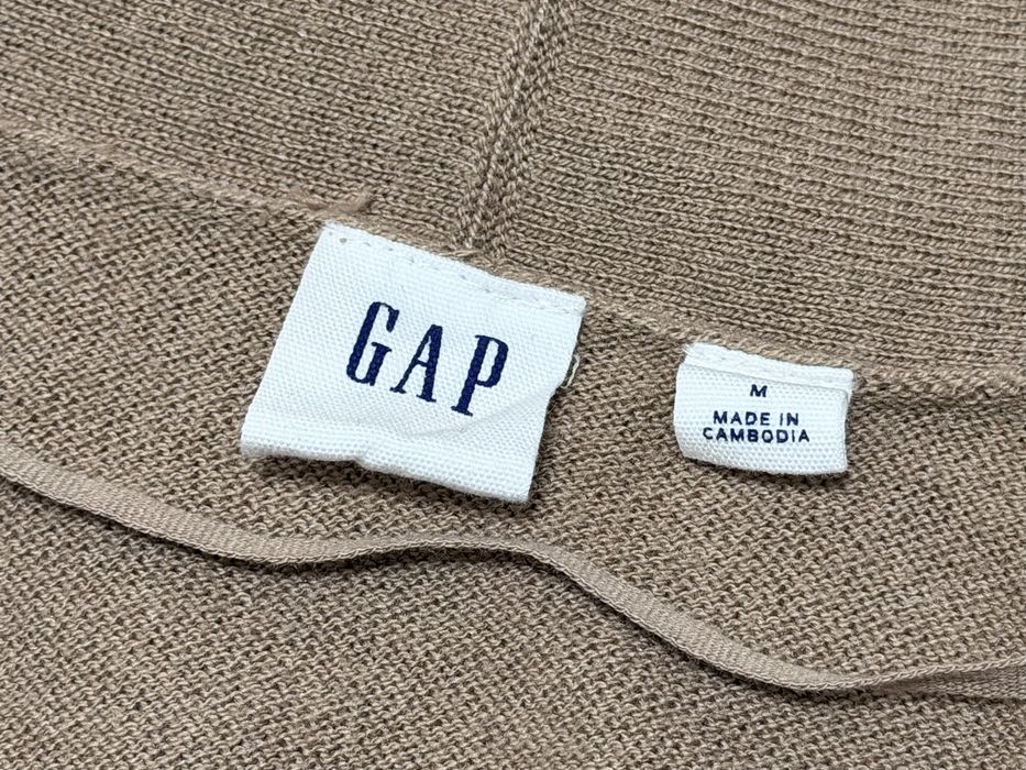 Kardigan sweter beżowy camelowy 55% bawełna GAP