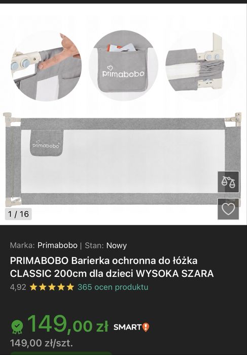 Barierka ochronna do lozka