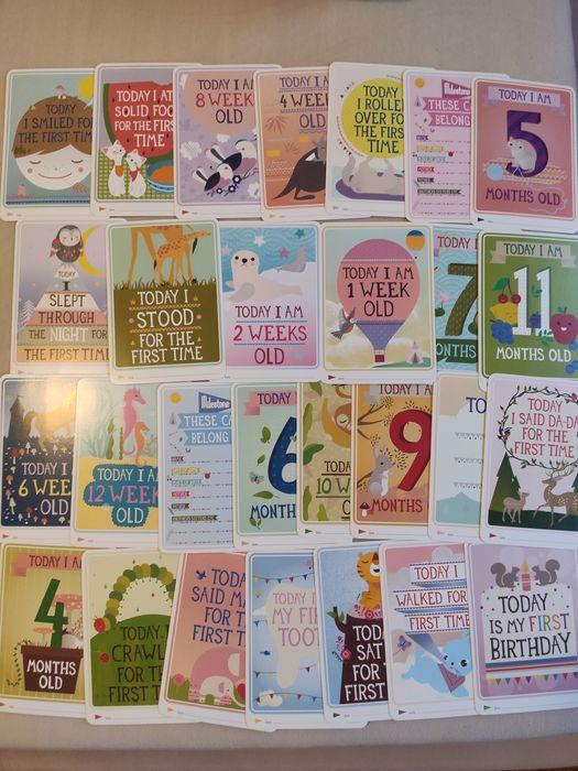 Milestone Baby Cards karty do zdjęć pierwszy rok życia